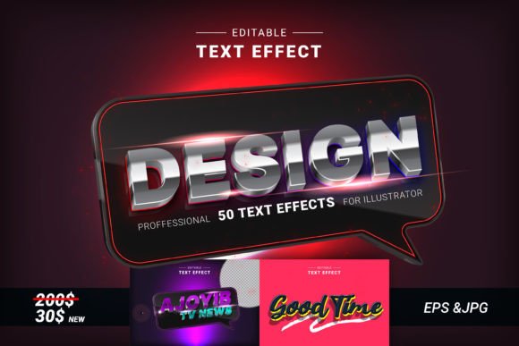 50 Editable 3D Text Effects Design N32