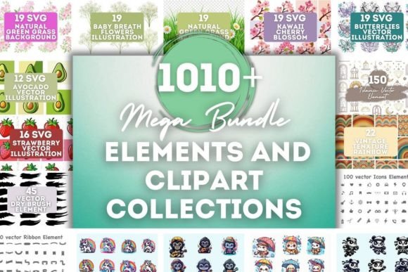 Elements and Cliparts Bundle: 1000+ Assets