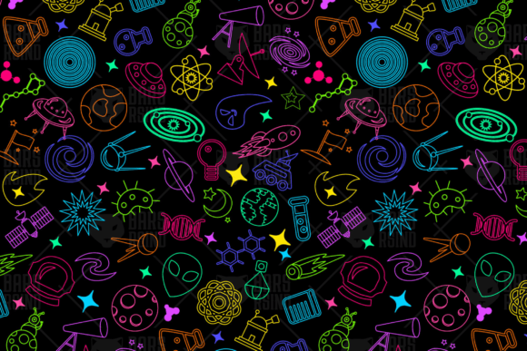 Evaluating the Neon Cosmos Science Seamless Pattern for Scientific and Environmental Design
