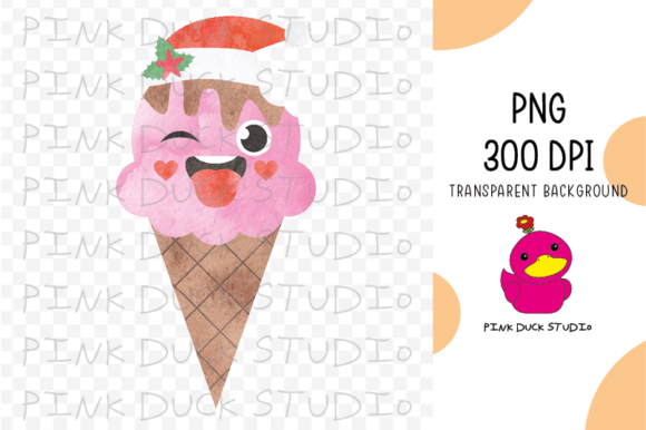 Watercolor Ice Cream Christmas in July: A Creative Resource for Seasonal Designs